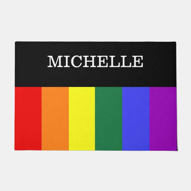 Tapete Capacho Orgulho Gay Rainbow Personalizado Fußmatte (Vorderseite)