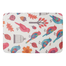 Tapete de Banheiro Pássaros e Flores DESING Badematte