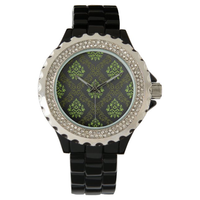 Tapete Floral Green Armbanduhr (Vorderseite)