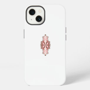 Tapete für Inneneinrichtung rote Blumen, weißer Hi iPhone Hülle