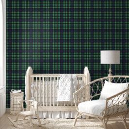 Tapete - Grün Blau Gelb Tartan