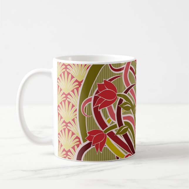 Tapete im Jugendstil. Kaffeetasse (Links)