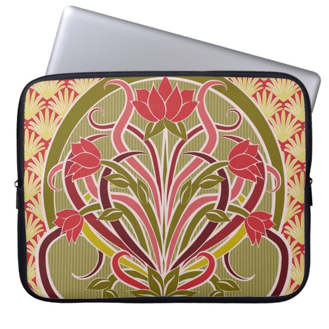 Tapete im Jugendstil. Laptopschutzhülle (Vorderseite)