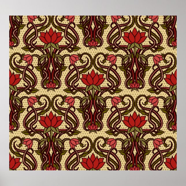 Tapete im Jugendstil. Poster (Vorne)