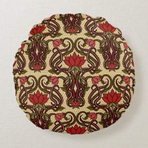 Tapete im Jugendstil. Rundes Kissen