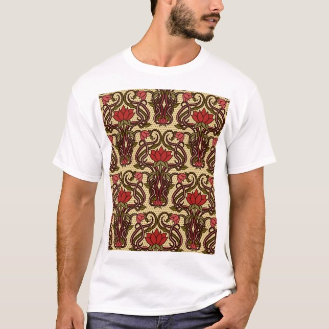 Tapete im Jugendstil. T-Shirt (Vorderseite)