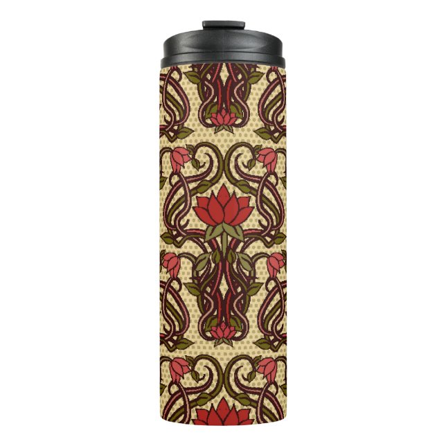 Tapete im Jugendstil. Thermosbecher (Vorderseite)