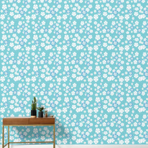 Tapete in Blau und Weiß