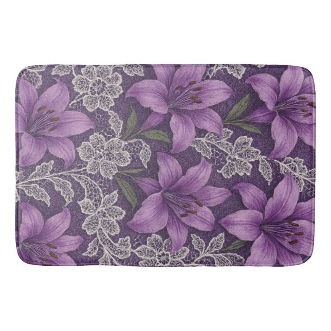 tapete lírios e renda design  badematte (Vorderseite)