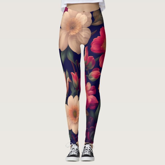 Tapete mit Blumenmuster Leggings (Vorderseite)