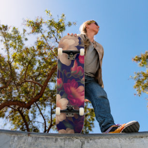 Tapete mit Blumenmuster Skateboard