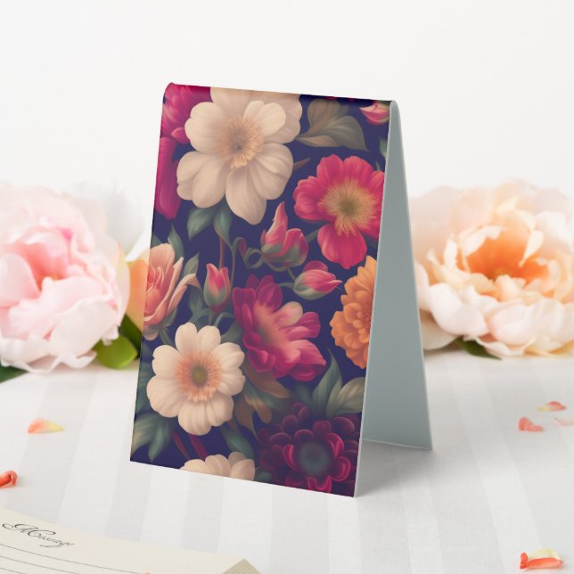 Tapete mit Blumenmuster Tischaufsteller (In Situ (Hochzeit))