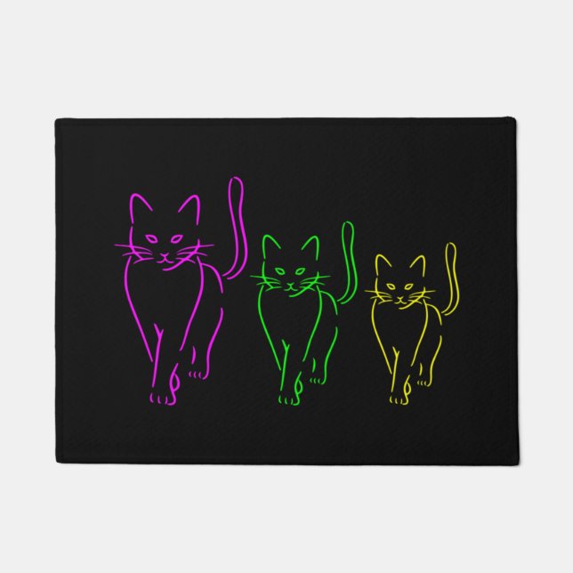 Tapete Neon Cats Fußmatte (Vorderseite)