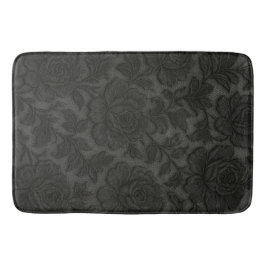Tapete Renda floral detalhada em preto desing Badematte