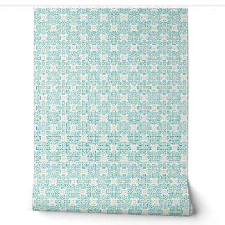 Tapete Teal & Gold Arabesque Wandbild – Modern