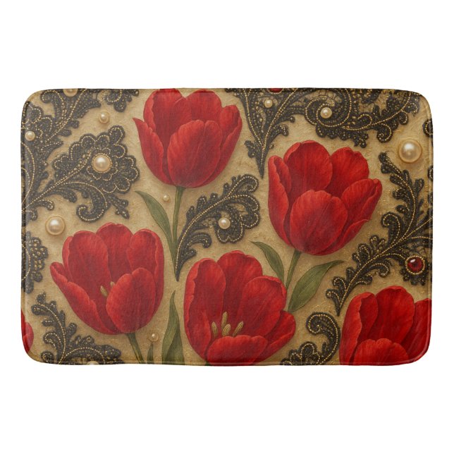 TAPETE Tulipas e Renda  DESIGN  Badematte (Vorderseite)