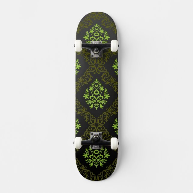 Tapeten-Blumengrün Skateboard (Vorderseite)