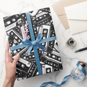 Tapezierpapier für die Retro-Kassetten Geschenkpapier