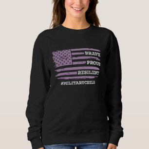 Tapfer Stolz Resilient Militär Kind Militär Kinder Sweatshirt