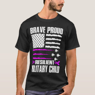 Tapfer stolz widerstandsfähig Militär Kind Militär T-Shirt