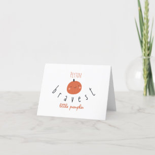 tapfere kleine Kürbis-individuelle Name-Karte Dankeskarte