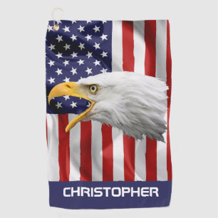 Tapferer Adler, Die amerikanische Flagge, Patrioti Golfhandtuch