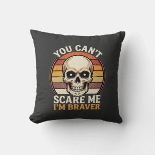 Tapferer Halloween-Schädel Retro-Horror-Design_1 Kissen