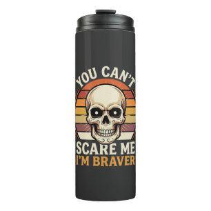 Tapferer Halloween-Totenkopf Retro-Horror-Design_1 Thermosbecher