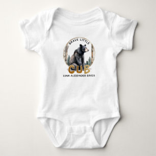 Tapferer Kleiner Bärenjunge Waldland Baby-Bodyanzu Baby Strampler