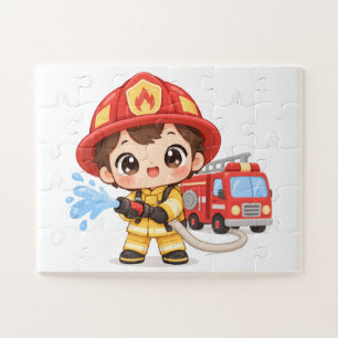 Tapferer kleiner Feuerwehrmann