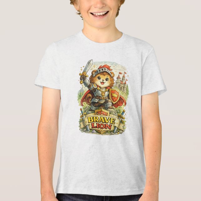 Tapferer Löwe Tri-Blend Shirt (Vorderseite)