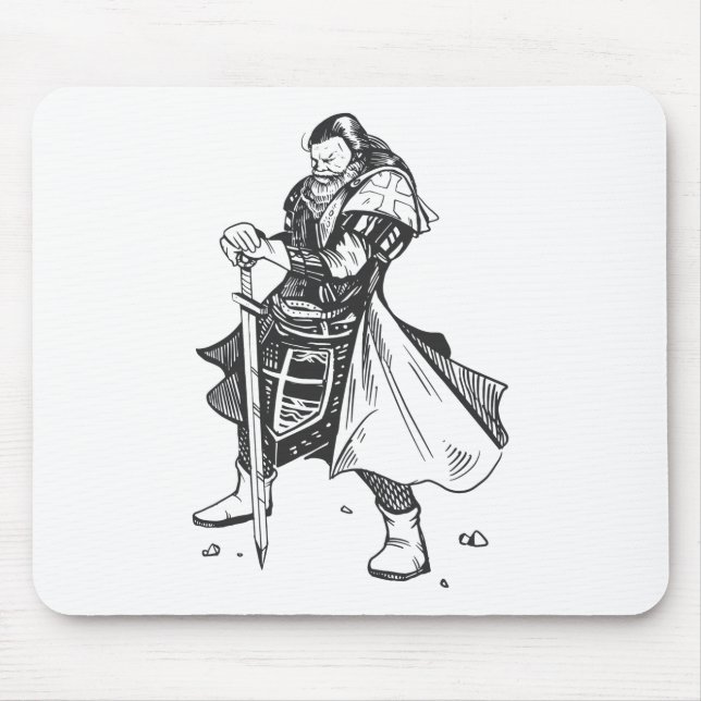 Tapferer Ritter Held Mousepad (Vorne)
