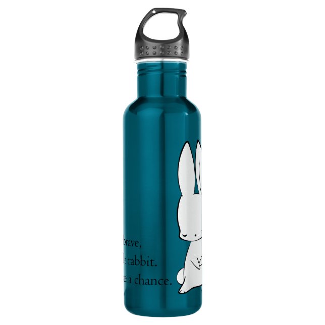 Tapferes Kaninchen Edelstahlflasche (Vorderseite)