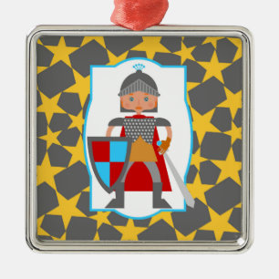 Tapferes Ritter-Jungen-Geburtstags-Party Ornament Aus Metall