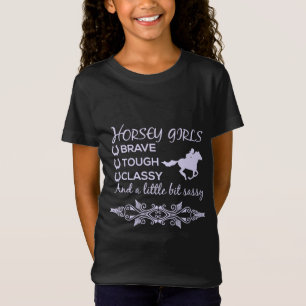 Tapferes Toughes Klassiges Pferdemädchen T-Shirt