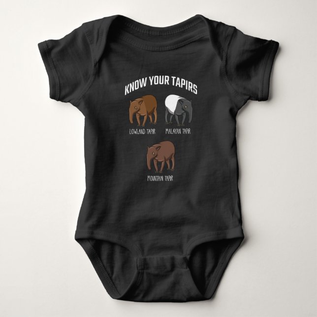 Tapir Animal Bildung Malayan Lowlan Mountain Baby Strampler (Vorderseite)