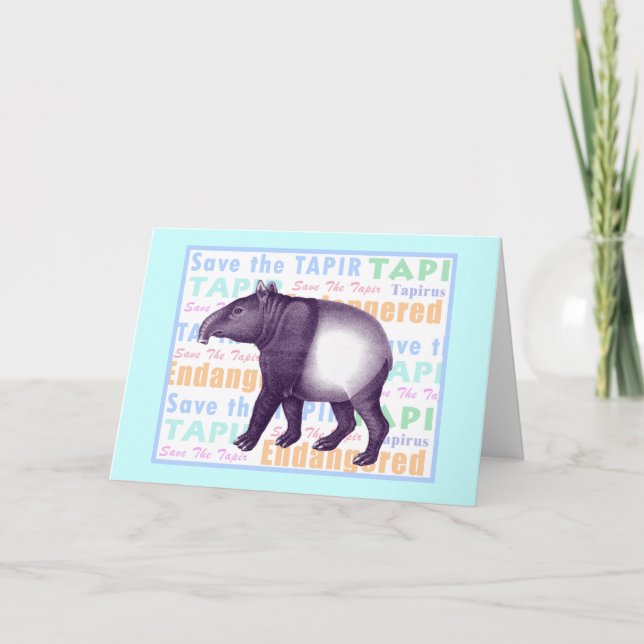 Tapir asiatique/tapir malais - carte de voeux (Devant)