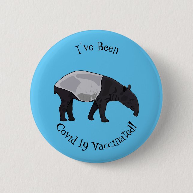 Tapir-Cartoon-Abbildung Button (Vorderseite)