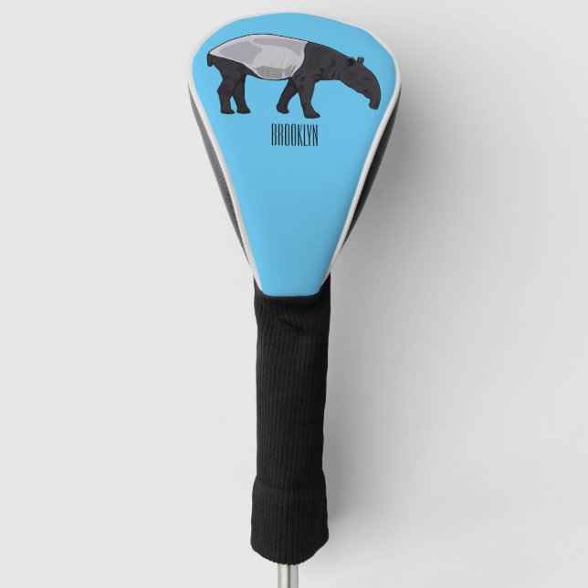 Tapir-Cartoon-Abbildung Golf Headcover (Vorderseite)