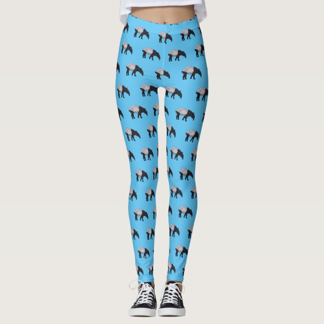 Tapir-Cartoon-Abbildung Leggings (Vorderseite)