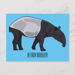 Tapir-Cartoon-Abbildung Postkarte