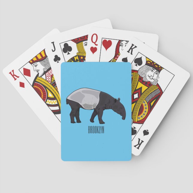 Tapir-Cartoon-Abbildung Spielkarten (Rückseite)