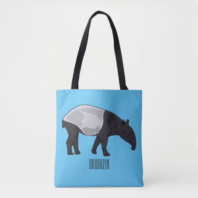 Tapir-Cartoon-Abbildung Tasche (Vorderseite)