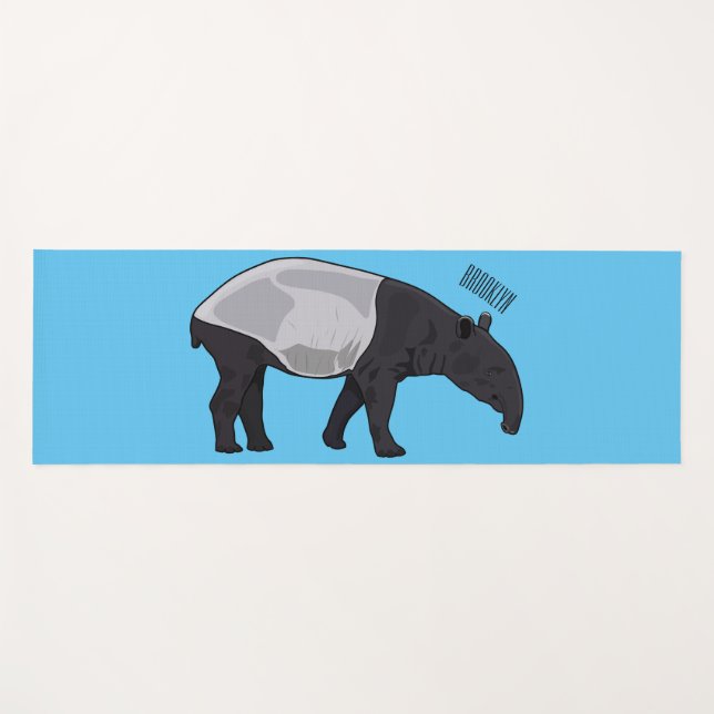 Tapir-Cartoon-Abbildung Yogamatte (Vorderseite (Horizontal))