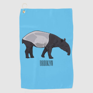 Tapir Cartoon-Illustration Golfhandtuch