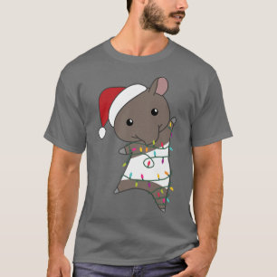 Tapir Christmas Santa Claus Fairy Lights Tapirs T-Shirt