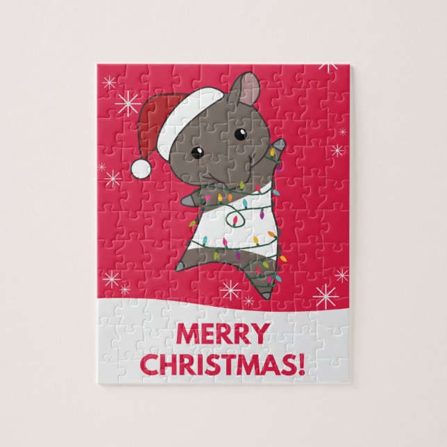 Tapir Christmas Tapire Winter Animals Jigsaw Puzzl (Vertikal)