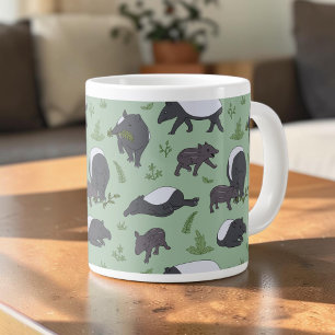 Tapir-Familienessen in Grün Jumbo-Tasse