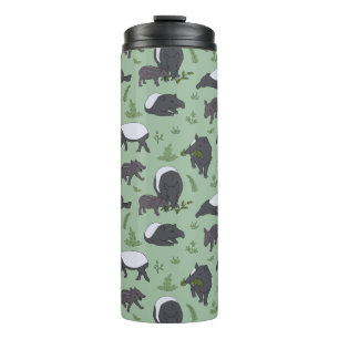 Tapir-Familienessen in Grün Thermosbecher