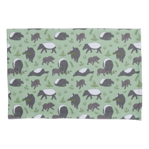 Tapir Family Dinner in Green Kissenbezug